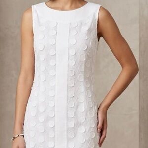 Cache White Sheath Dress Sleeveless Bateau Neckline